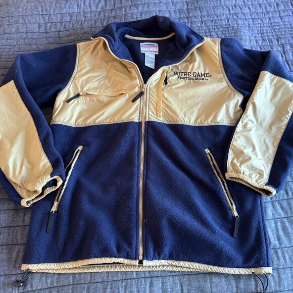 Vintage 1990s Collegiate Notre Dame Fighting Irish Gold Fleece Jacket Men's M - Picture 3 of 14